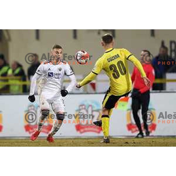 in action during Prva Liga Telemach 2021-2022 football match between Kalcer Radomlje and Maribor in Domzale, Slovenia on February 21, 2022