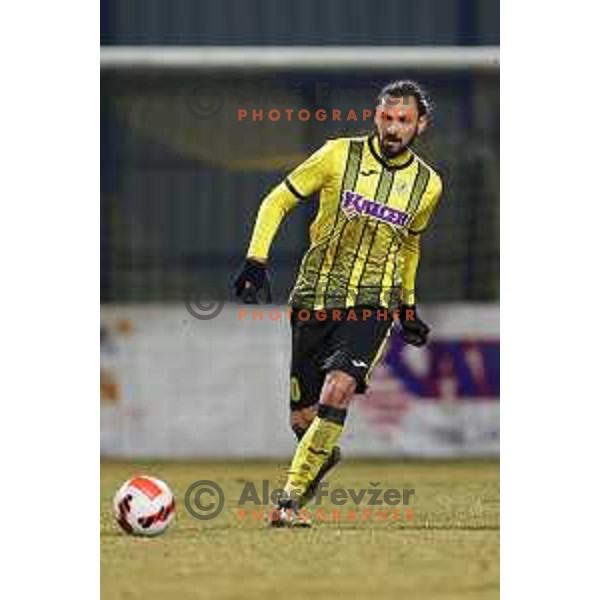 in action during Prva Liga Telemach 2021-2022 football match between Kalcer Radomlje and Maribor in Domzale, Slovenia on February 21, 2022