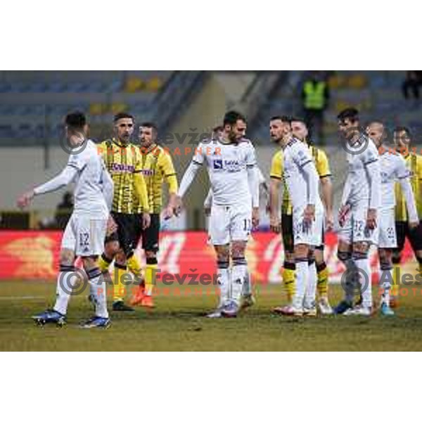 in action during Prva Liga Telemach 2021-2022 football match between Kalcer Radomlje and Maribor in Domzale, Slovenia on February 21, 2022