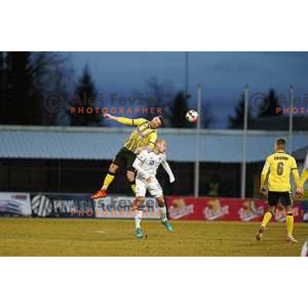 in action during Prva Liga Telemach 2021-2022 football match between Kalcer Radomlje and Maribor in Domzale, Slovenia on February 21, 2022