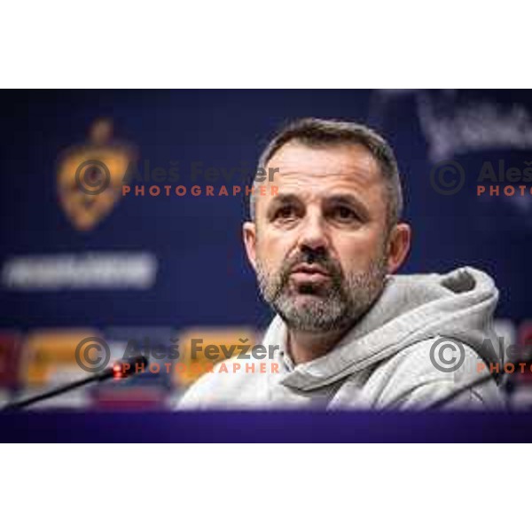 Dusan Kosic, head coach of Tabor Sezana at the press conference after Prva liga Telemach football match between Maribor and Tabor Sezana in Ljudski vrt, Maribor, Slovenia on February 26, 2022. Photo: Jure Banfi/www.alesfevzer.com