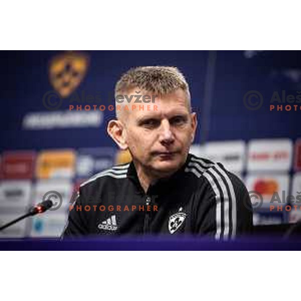 Radovan Karanovic, head coach of Maribor at the press conference after Prva liga Telemach football match between Maribor and Tabor Sezana in Ljudski vrt, Maribor, Slovenia on February 26, 2022. Photo: Jure Banfi/www.alesfevzer.com