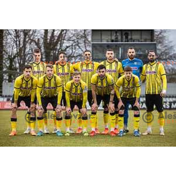 Radomlje starting eleven during Prva liga Telemach football match between NS Mura and Radomlje in Murska Sobota, Slovenia on February 27, 2022. Photo: Jure Banfi/www.alesfevzer.com
