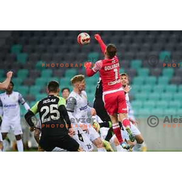 Adnan Golubovic in action during Prva Liga Telemach football match between Olimpija and Koper in SRC Stozice, Ljubljana, Slovenia on February 27, 2022