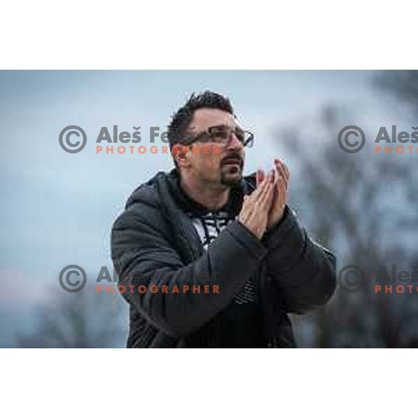 Nermin Basic, head coach of Radomlje celebrating during Prva liga Telemach football match between NS Mura and Radomlje in Murska Sobota, Slovenia on February 27, 2022. Photo: Jure Banfi/www.alesfevzer.com