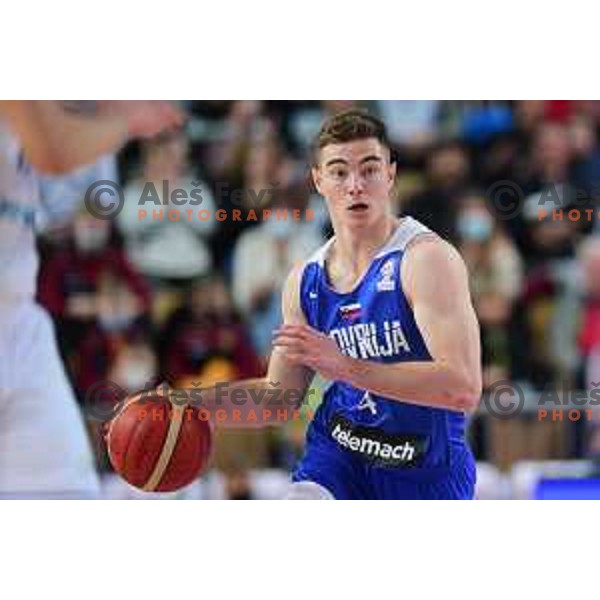 Ziga Samar in action during World Cup Qualifiers basketball match between Slovenia and Finalnd in Koper, Slovenia on February 28, 2022