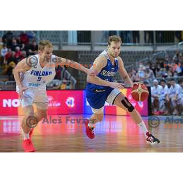 Jaka Blazic in action during World Cup Qualifiers basketball match between Slovenia and Finalnd in Koper, Slovenia on February 28, 2022