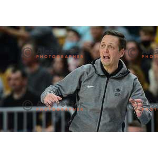 Aleksander Sekulic, head coach of Slovenia in action during World Cup Qualifiers basketball match between Slovenia and Finalnd in Koper, Slovenia on February 28, 2022 