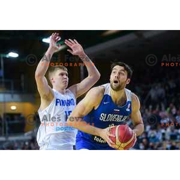 Mike Tobey in action during World Cup Qualifiers basketball match between Slovenia and Finalnd in Koper, Slovenia on February 28, 2022 