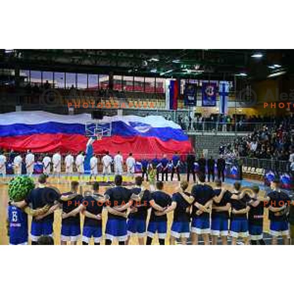 in action during World Cup Qualifiers basketball match between Slovenia and Finalnd in Koper, Slovenia on February 28, 2022
