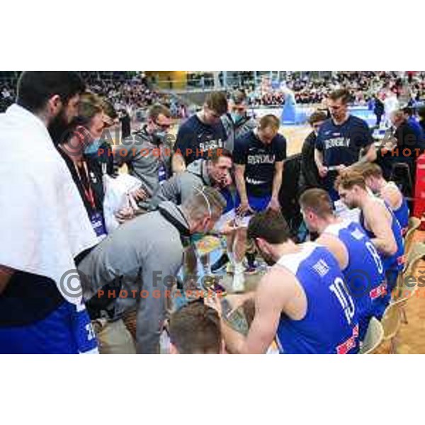 Aleksander Sekulic, head coach of Slovenia in action during World Cup Qualifiers basketball match between Slovenia and Finalnd in Koper, Slovenia on February 28, 2022 