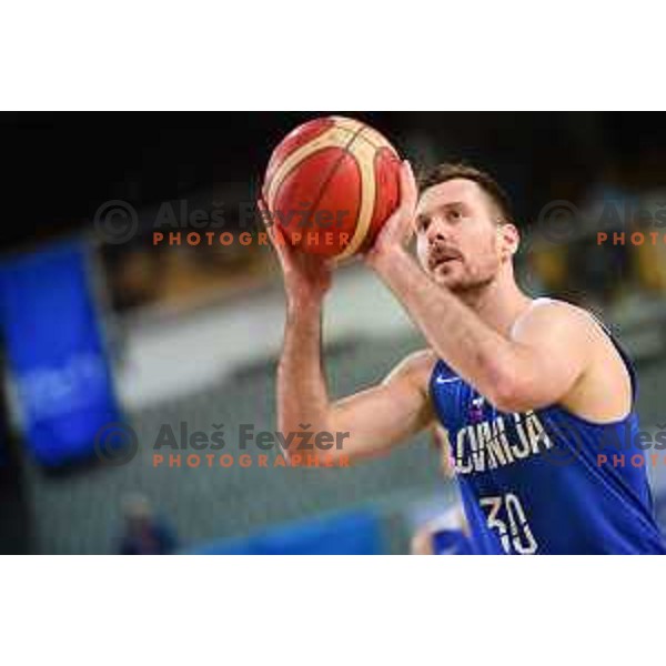 Zoran Dragic in action during World Cup Qualifiers basketball match between Slovenia and Finalnd in Koper, Slovenia on February 28, 2022 