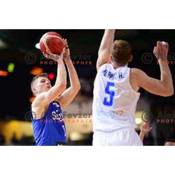 Edo Muric in action during World Cup Qualifiers basketball match between Slovenia and Finalnd in Koper, Slovenia on February 28, 2022 