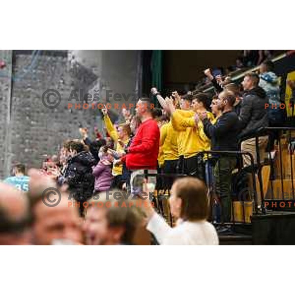 in action during EHF European league match between Gorenje Velenje and Pauc handball in Velenje, Slovenia on March 1, 2022