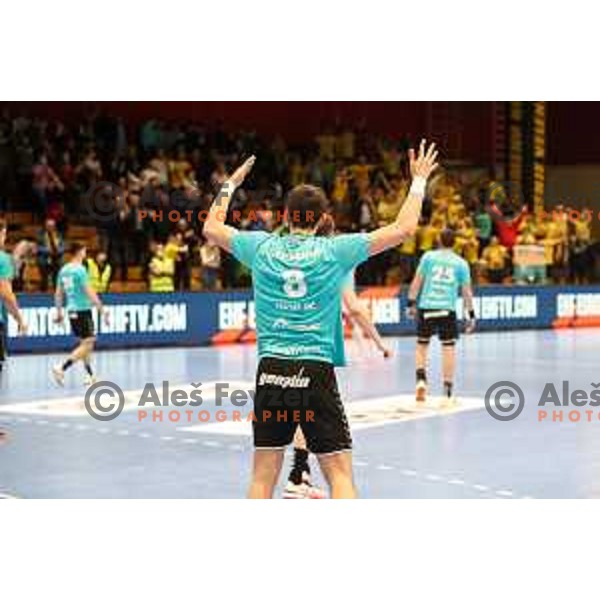 Ibrahim Haseljic in action during EHF European league match between Gorenje Velenje and Pauc handball in Velenje, Slovenia on March 1, 2022