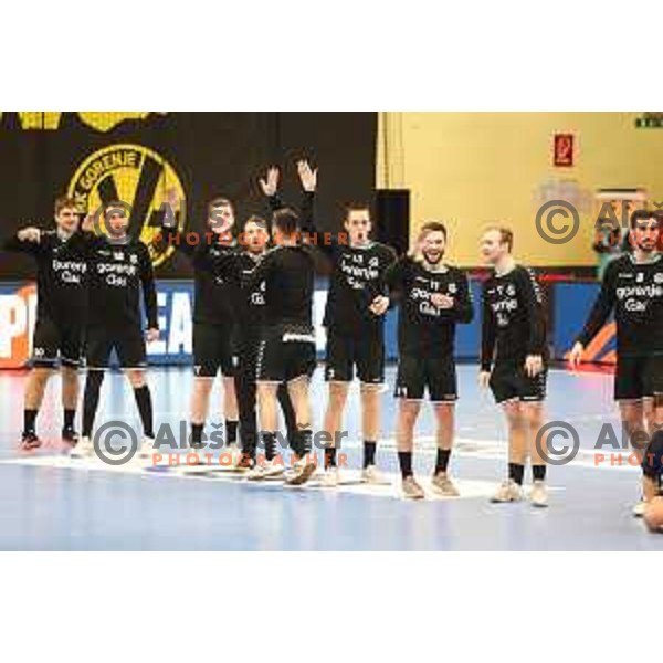 in action during EHF European league match between Gorenje Velenje and Pauc handball in Velenje, Slovenia on March 1, 2022