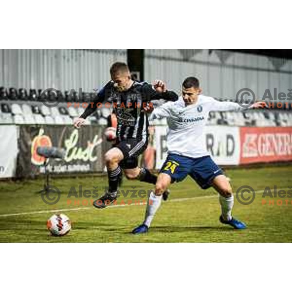 Amar Beganovic vs Grigory Morozov in action during Prva liga Telemach football match between NS Mura and Celje in Fazanerija, Murska Sobota, Slovenia on March 2, 2022. Photo: Jure Banfi/www.alesfevzer.com