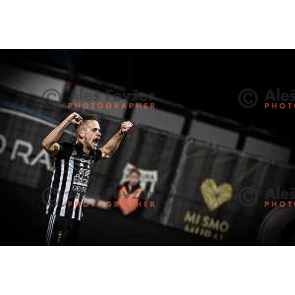 Tomi Horvat celebrating during Prva liga Telemach football match between NS Mura and Celje in Fazanerija, Murska Sobota, Slovenia on March 2, 2022. Photo: Jure Banfi/www.alesfevzer.com