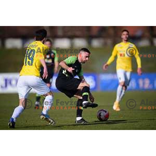 Aljosa Matko in action during Prva Liga Telemach 2021-2022 football match between Bravo and Olimpija in Ljubljana, Slovenia on March 3, 2022