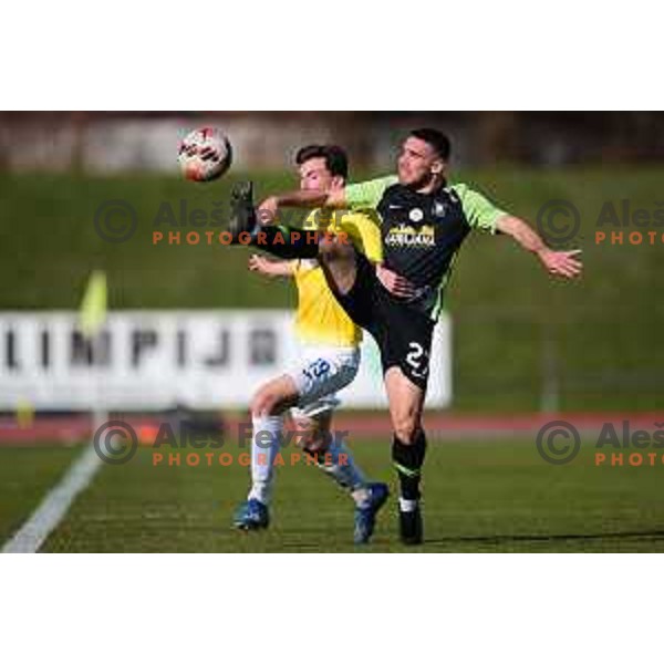 Aljosa Matko in action during Prva Liga Telemach 2021-2022 football match between Bravo and Olimpija in Ljubljana, Slovenia on March 3, 2022