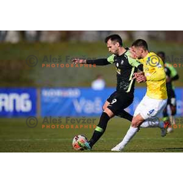 Mustafa Nukic in action during Prva Liga Telemach 2021-2022 football match between Bravo and Olimpija in Ljubljana, Slovenia on March 3, 2022 