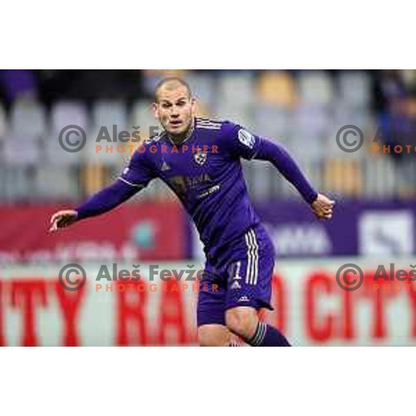 Ognjen Mudrinski in action during Prva Liga Telemach 2021-2022 football match between Maribor and Bravo in Maribor, Slovenia on March 6, 2022