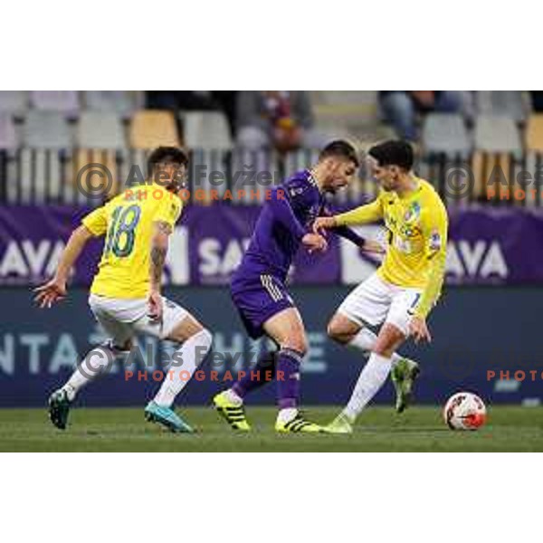 Rok Kronaveter in action during Prva Liga Telemach 2021-2022 football match between Maribor and Bravo in Maribor , Slovenia on March 6, 2022 