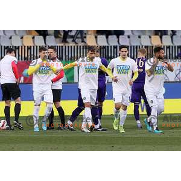 Matija Burin in action during Prva Liga Telemach 2021-2022 football match between Maribor and Bravo in Maribor , Slovenia on March 6, 2022