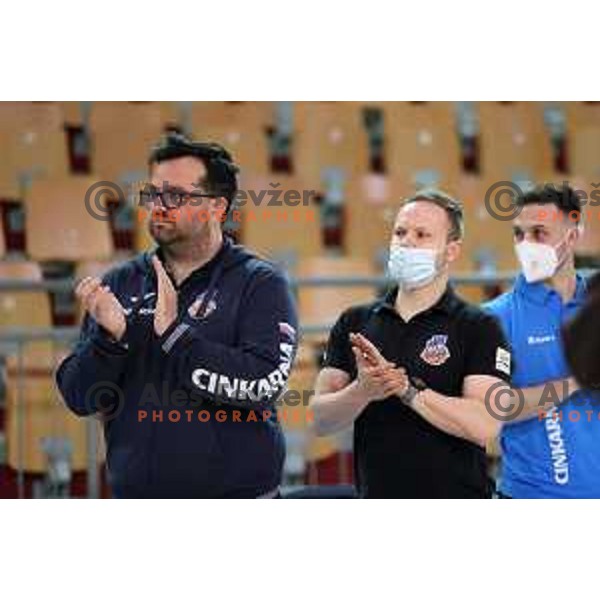 Damir Grgic, head coach of Cinkarna Celje during Final of Slovenian Women’s Cup between Cinkarna Celje and Triglav in Maribor , Slovenia on March 6, 2022