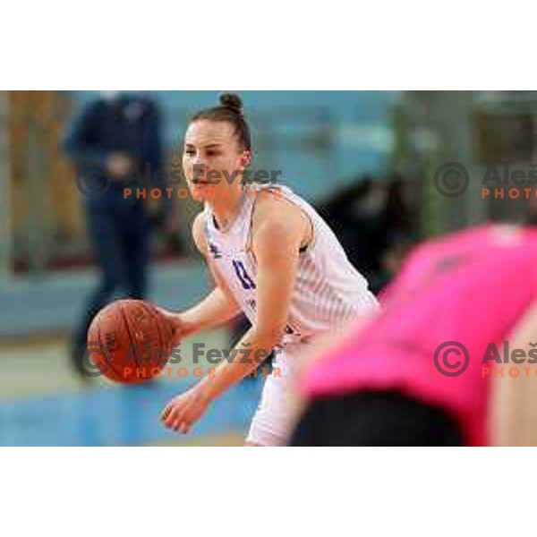 Manca Vrecer of Triglav in action during Final of Slovenian Women’s Cup between Cinkarna Celje and Triglav in Maribor , Slovenia on March 6, 2022