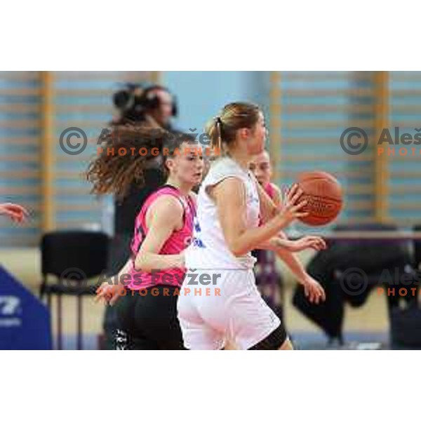 Ajda Burgar in action during Final of Slovenian Women’s Cup between Cinkarna Celje and Triglav in Maribor , Slovenia on March 6, 2022