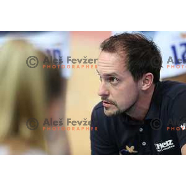 Gasper Sluga, head coach of Triglav during Final of Slovenian Women’s Cup between Cinkarna Celje and Triglav in Maribor , Slovenia on March 6, 2022