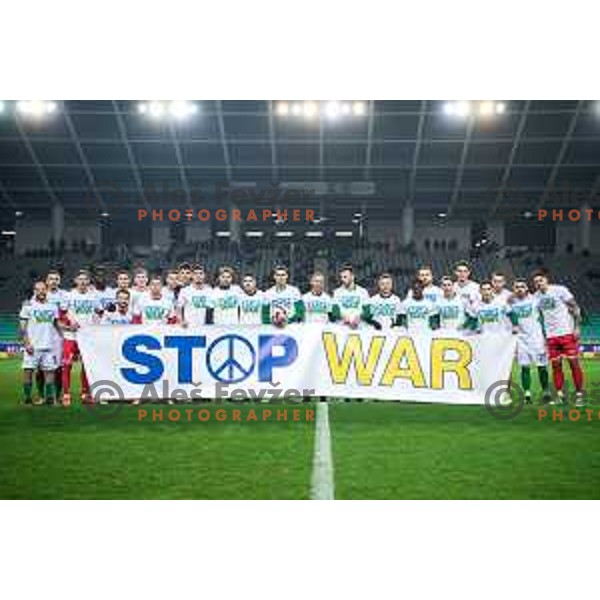 In action during Prva Liga Telemach football match between Olimpija and Aluminij in SRC Stozice, Ljubljana, Slovenia on March 6, 2022