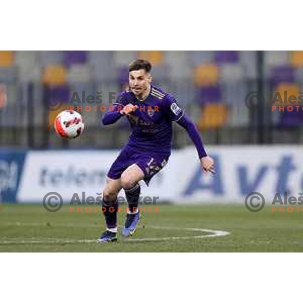 Gregor Sikosek in action during Prva Liga Telemach 2021-2022 football match between Maribor and Bravo in Maribor , Slovenia on March 6, 2022 