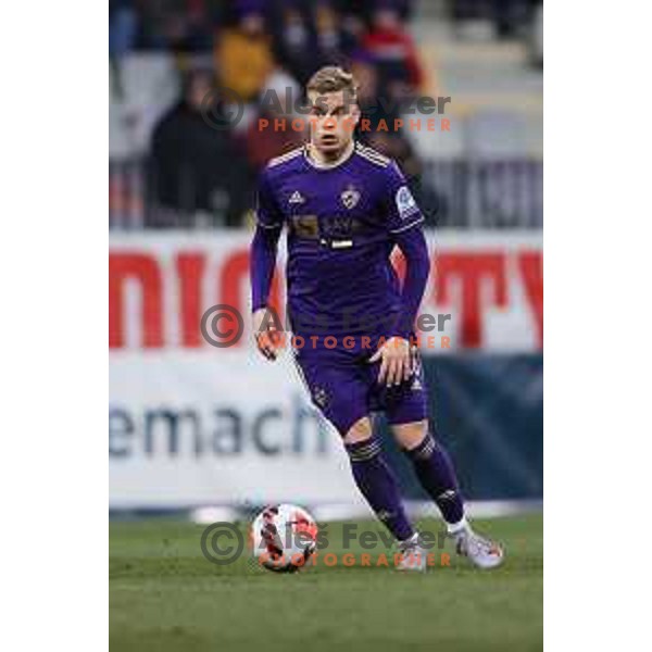 In action during Prva Liga Telemach 2021-2022 football match between Maribor and Bravo in Maribor , Slovenia on March 6, 2022