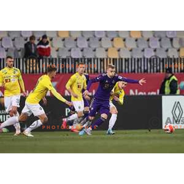 Aljaz Antolin in action during Prva Liga Telemach 2021-2022 football match between Maribor and Bravo in Maribor , Slovenia on March 6, 2022