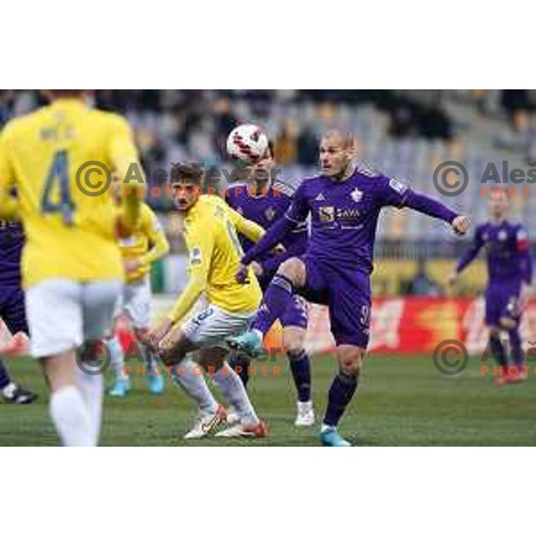 Ognjen Mudrinski in action during Prva Liga Telemach 2021-2022 football match between Maribor and Bravo in Maribor, Slovenia on March 6, 2022