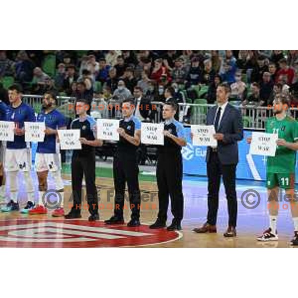 Jurica Golemac, head coach of Cedevita Olimpija in action during 7days EuroCup regular season basketball match between Cedevita Olimpija and Buducnost Voli in Stozice, Arena, Ljubljana, Slovenia on March 8, 2022