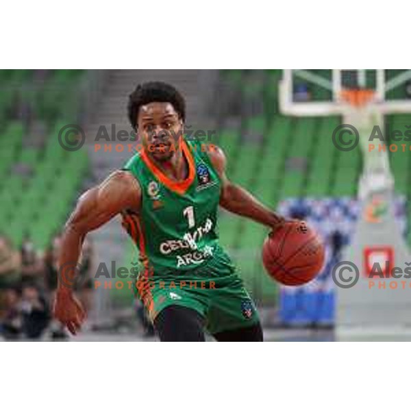 Yogi Ferrell of Cedevita Olimpija in action during 7days EuroCup regular season basketball match between Cedevita Olimpija and Buducnost Voli in Stozice, Arena, Ljubljana, Slovenia on March 8, 2022