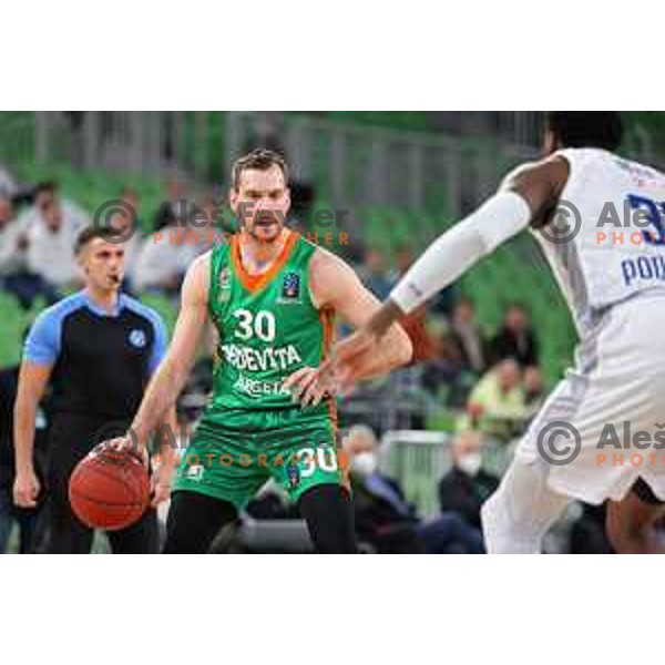 Zoran Dragic of Cedevita Olimpija in action during 7days EuroCup regular season basketball match between Cedevita Olimpija and Buducnost Voli in Stozice, Arena, Ljubljana, Slovenia on March 8, 2022