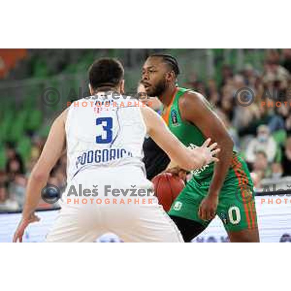 Of Cedevita Olimpija in action during 7days EuroCup regular season basketball match between Cedevita Olimpija and Buducnost Vol in Stozice, Arena, Ljubljana, Slovenia on March 8, 2022