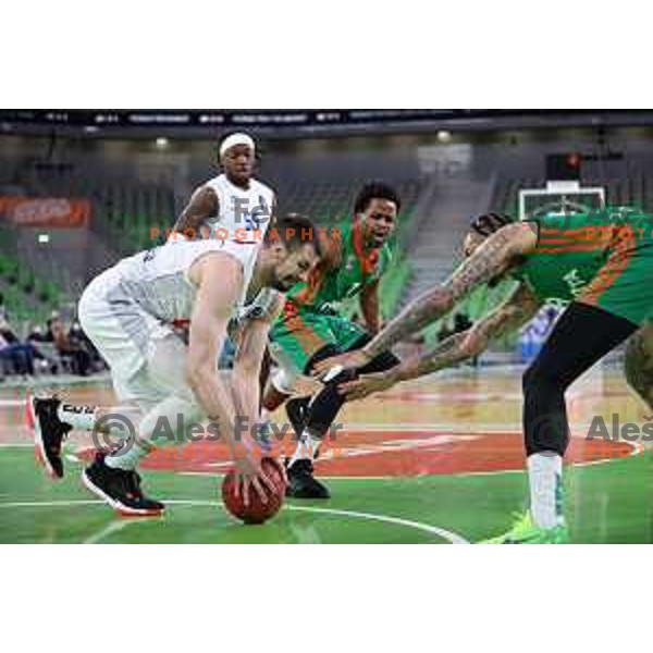 Yogi Ferrell of Cedevita Olimpija in action during 7days EuroCup regular season basketball match between Cedevita Olimpija and Buducnost Voli in Stozice, Arena, Ljubljana, Slovenia on March 8, 2022