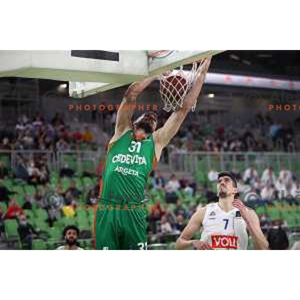 Marko Radovanovic of Cedevita Olimpija in action during 7days EuroCup regular season basketball match between Cedevita Olimpija and Buducnost Voli in Stozice, Arena, Ljubljana, Slovenia on March 8, 2022