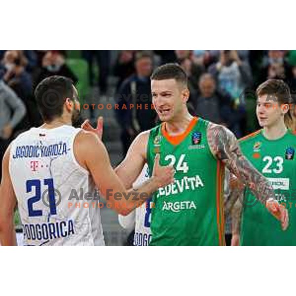 Alen Omic of Cedevita Olimpija in action during 7days EuroCup regular season basketball match between Cedevita Olimpija and Buducnost Vol in Stozice, Arena, Ljubljana, Slovenia on March 8, 2022