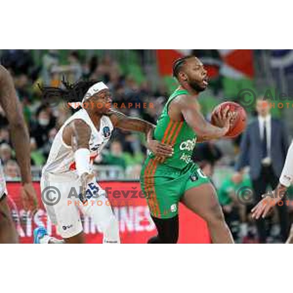 Jacob Pullen of Cedevita Olimpija in action during 7days EuroCup regular season basketball match between Cedevita Olimpija and Buducnost Voli in Stozice, Arena, Ljubljana, Slovenia on March 8, 2022