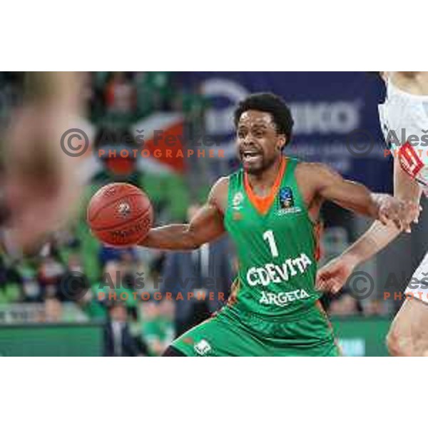 Yogi Ferrell of Cedevita Olimpija in action during 7days EuroCup regular season basketball match between Cedevita Olimpija and Buducnost Voli in Stozice, Arena, Ljubljana, Slovenia on March 8, 2022