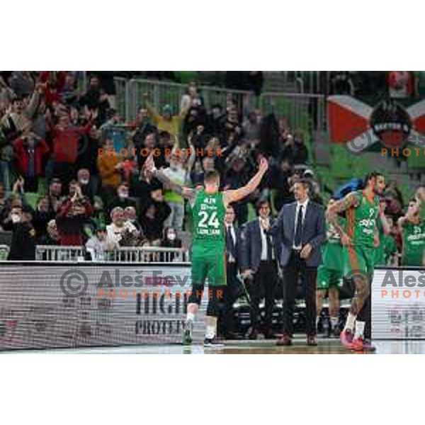 Alen Omic of Cedevita Olimpija in action during 7days EuroCup regular season basketball match between Cedevita Olimpija and Buducnost Voli in Stozice, Arena, Ljubljana, Slovenia on March 8, 2022