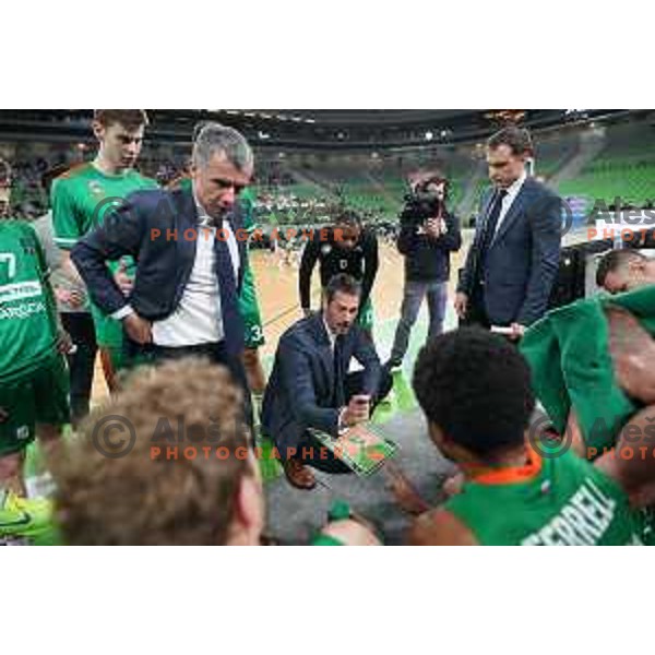 Jurica Golemac, head coach of Cedevita Olimpija in action during 7days EuroCup regular season basketball match between Cedevita Olimpija and Buducnost Voli in Stozice, Arena, Ljubljana, Slovenia on March 8, 2022