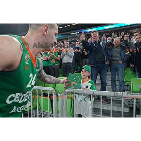 Alen Omic of Cedevita Olimpija in action during 7days EuroCup regular season basketball match between Cedevita Olimpija and Buducnost Vol in Stozice, Arena, Ljubljana, Slovenia on March 8, 2022