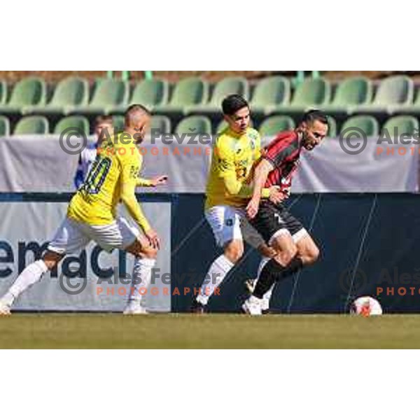 Dino Stancic in action during Prva Liga Telemach 2021-2022 football match between Bravo and Tabor CB 24 Sezana in Ljubljana , Slovenia on March 9, 2022